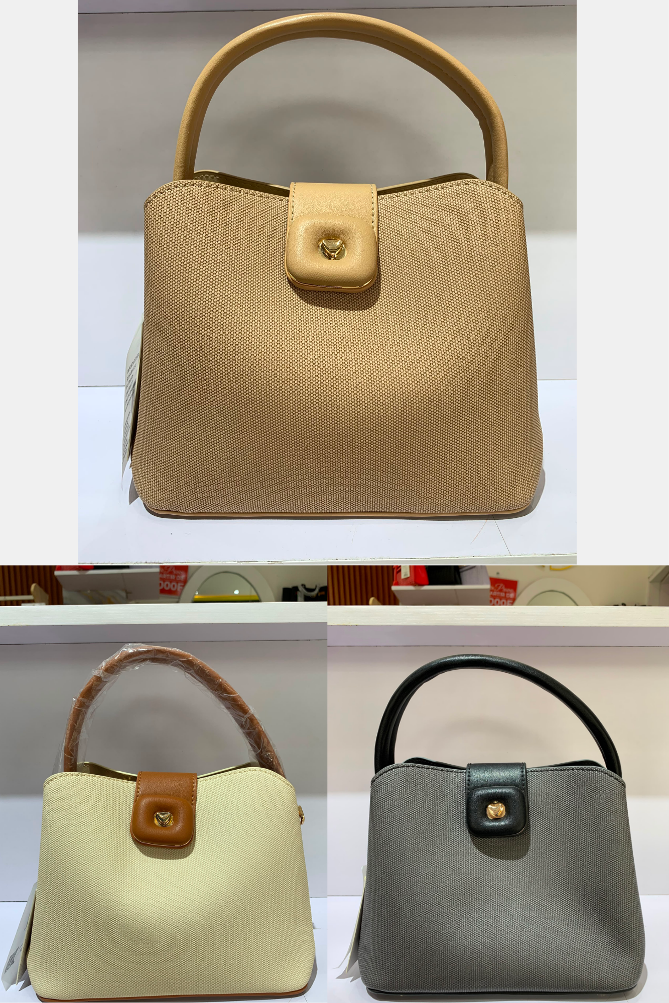 Gray Minimalist Mood Photo Collage (2) Le Sac Satchel Bimatière « Horizon » - Image 1